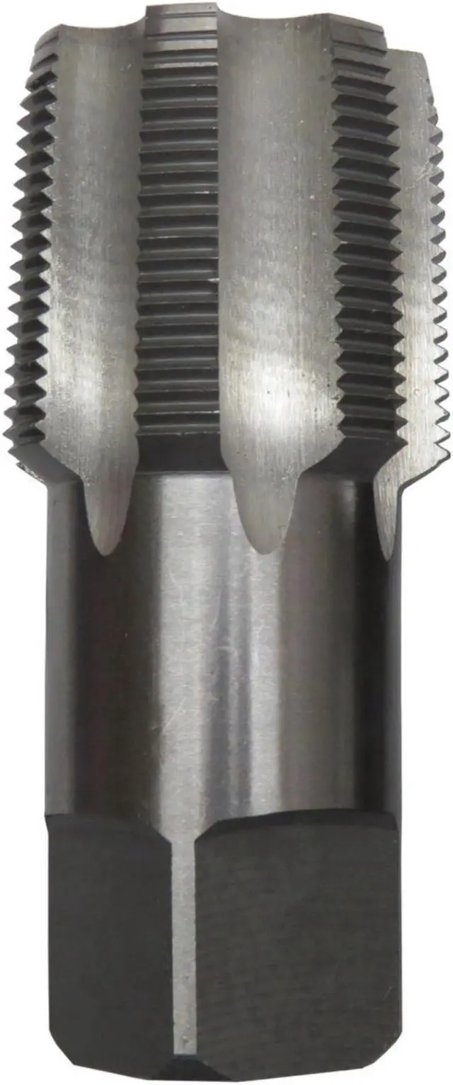 Main image of Drill America DWTPT Series Qualtech Carbon Steel Pipe Tap, Uncoated (Bright) Finish, Round with Square End Shank, 4"-8 NPT (Pack of 1)