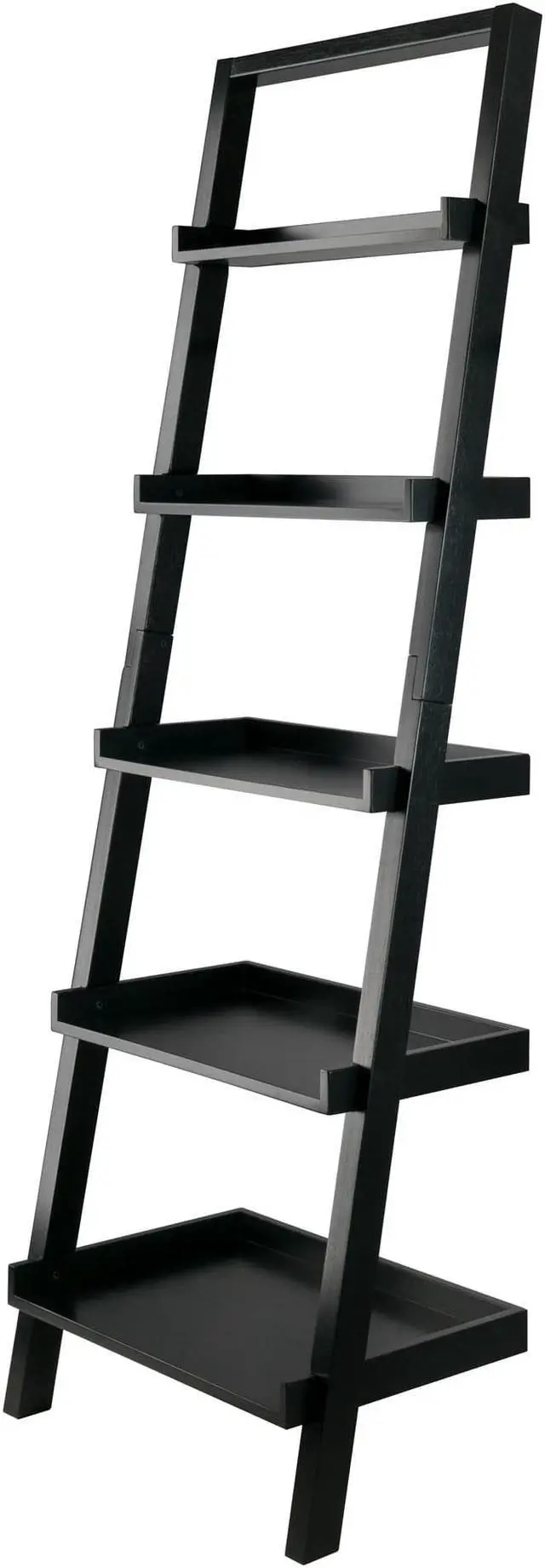 Alt view image 10 of 20 - Winsome Wood 29553 Bellamy Leaning Shelf, Black