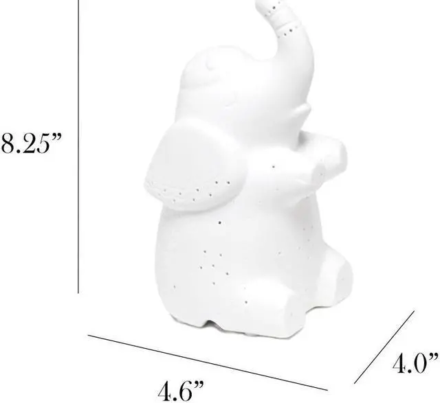 Alt view image 12 of 14 - Simple Designs Porcelain Elephant Shaped Table Lamp