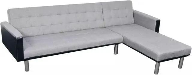 Alt view image 5 of 12 - vidaXL Sofa Bed Convertible Sleeper Sectional Sofa Bed Fabric Black and Gray