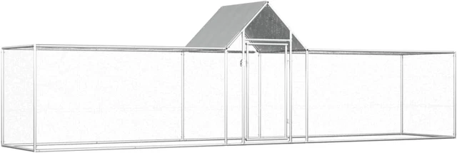 Main image of vidaXL Chicken Coop 16.4'x3.3'x4.9' Galvanized Steel