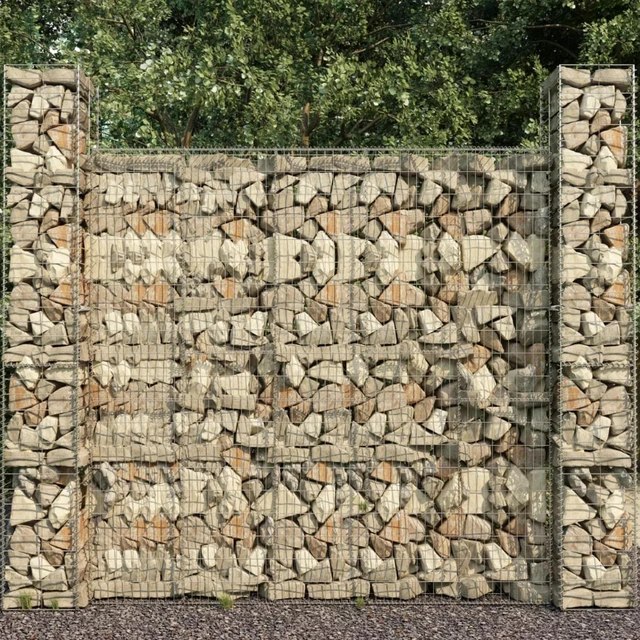 Main image of vidaXL Gabion Wall with Cover Galvanised Steel 236.2"x19.7"x78.7"