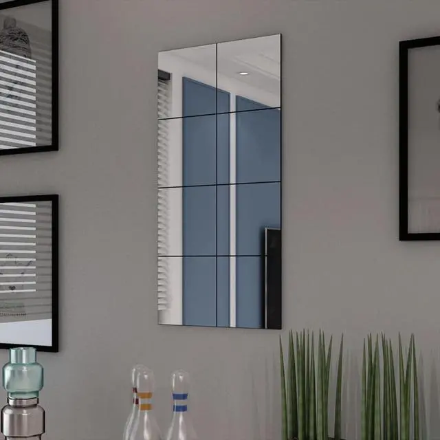 Alt view image 8 of 18 - vidaXL Mirror Tile Set of 8 High-quality glass Small Decorative Inlays