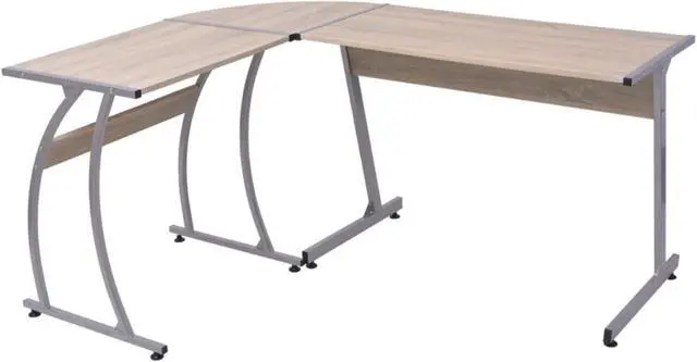 Alt view image 6 of 16 - vidaXL Computer Desk L-Shaped Computer Desk Home Office Desk Writing Table Oak