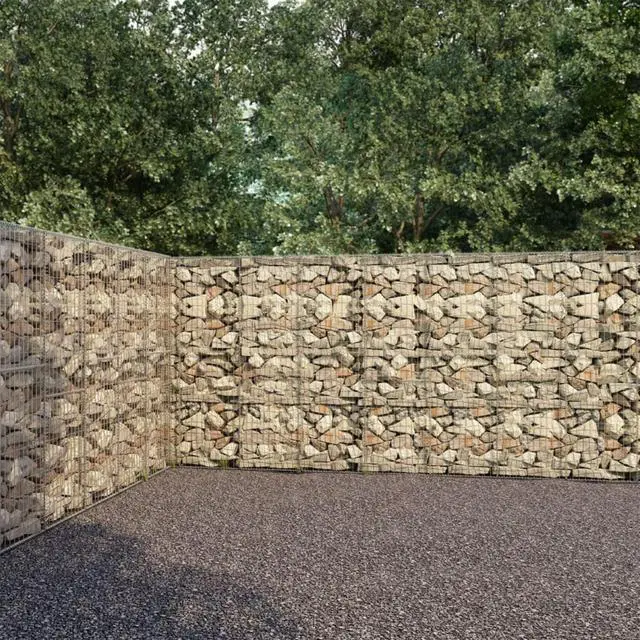 Main image of vidaXL Gabion Wall with Covers Galvanised Steel 354.3"x19.7"x78.7"