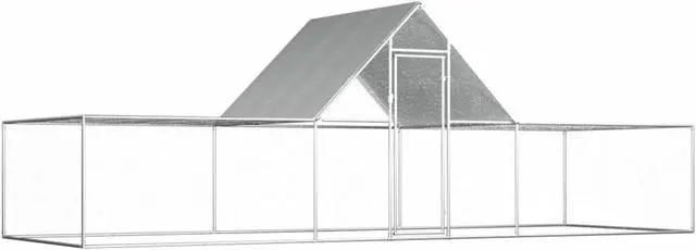 Main image of vidaXL Chicken Coop 19.7'x6.6'x6.6' Galvanized Steel
