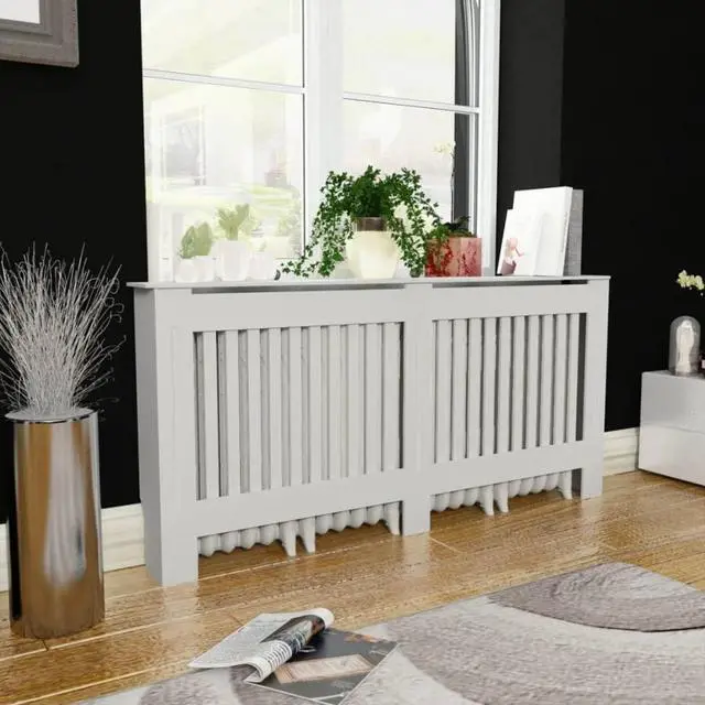 Alt view image 5 of 8 - vidaXL Radiator Cover Radiator Guard for Home Office Heater Cover White MDF