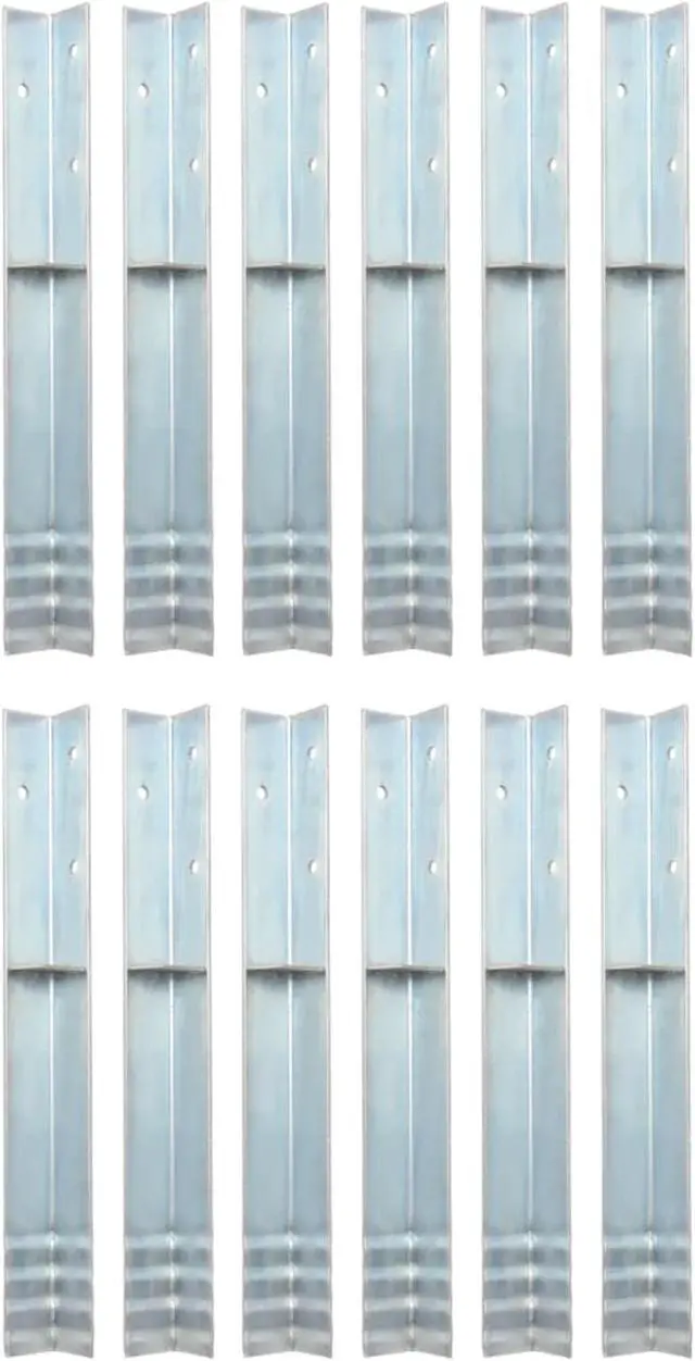 Main image of vidaXL L-shaped Ground Anchors 12 pcs Galvanised Steel 2"x2"x19.7"