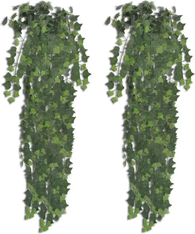 Alt view image 3 of 6 - vidaXL 2x Artificial Ivy Bush 35" Green Plant Potted Home Decor Patio Fake