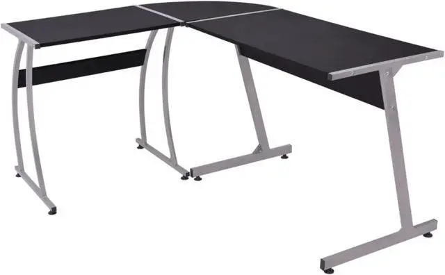 Alt view image 6 of 11 - vidaXL Corner Desk L-Shaped Computer Desk Home Office Desk Writing Table Black