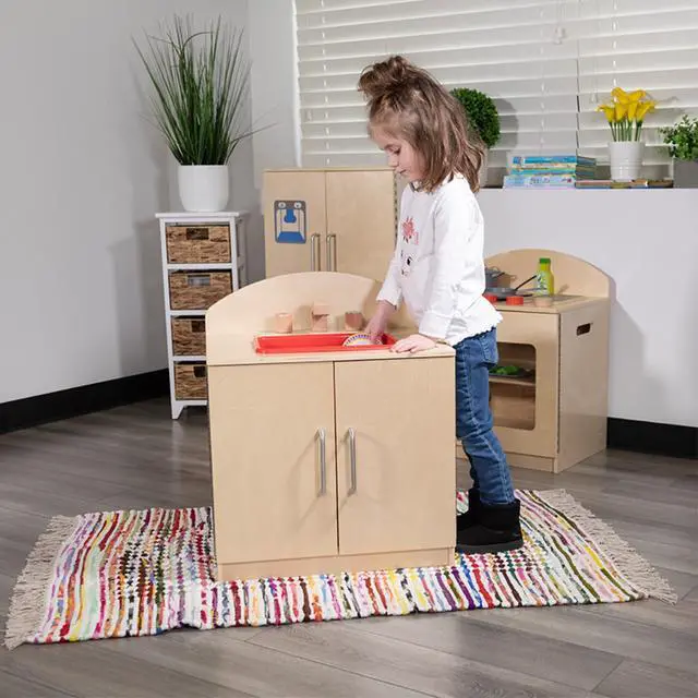 Alt view image 2 of 5 - Children's Wooden Kitchen Sink for Commercial or Home Use - Safe, Kid Friendly Design