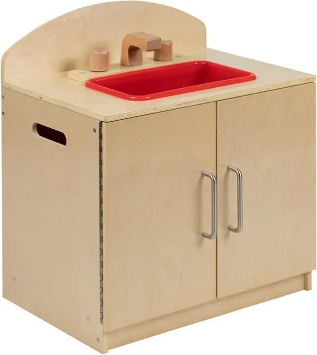 Main image of Children's Wooden Kitchen Sink for Commercial or Home Use - Safe, Kid Friendly Design