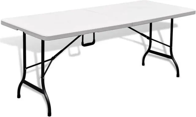 Alt view image 11 of 14 - vidaXL Folding Patio Table Outdoor Dining Table Camping Suitcase Table HDPE