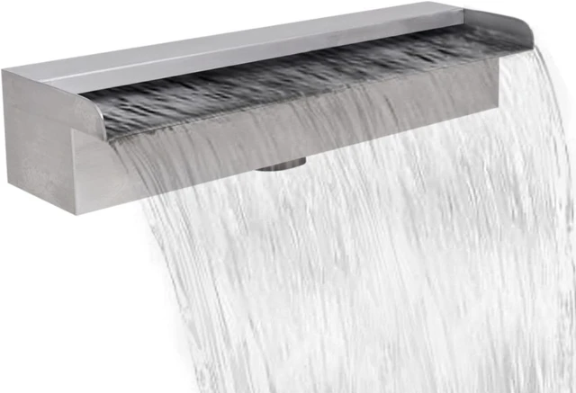 Alt view image 8 of 13 - vidaXL Pool Fountain Spillway Waterfall Fountain for Garden Pond Stainless Steel