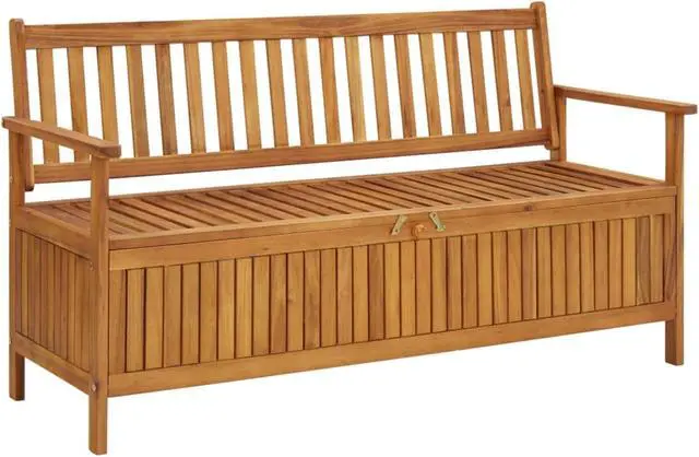 Alt view image 11 of 13 - vidaXL Outdoor Storage Bench Deck Box for Patio Furniture Solid Wood Acacia