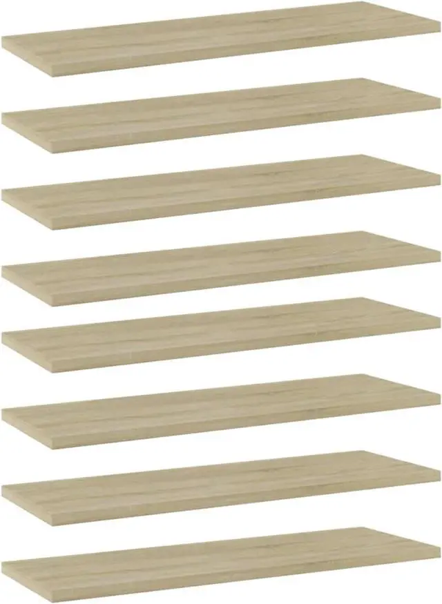 Alt view image 12 of 14 - vidaXL Floating Shelf Bookshelf Board Rack 8 Pcs Sonoma Oak Engineered Wood