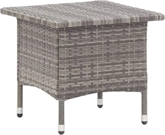 Main image of vidaXL Tea Table Gray 19.7"x19.7"x18.5" Poly Rattan