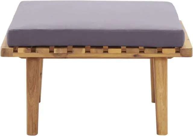 Alt view image 3 of 12 - vidaXL Garden Footstool with Cushion 23.6"x23.6"x11.4" Solid Acacia Wood