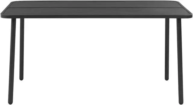 Alt view image 10 of 13 - vidaXL Patio Table Outdoor Dining Table Garden for Balcony Steel Dark Gray