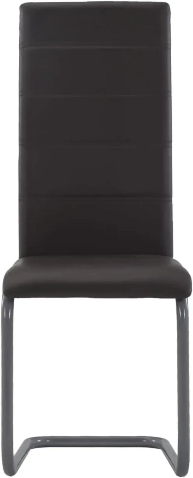 Alt view image 9 of 10 - vidaXL Dining Chair 4 Pcs Cantilever Dining Side Chair Brown Faux Leather