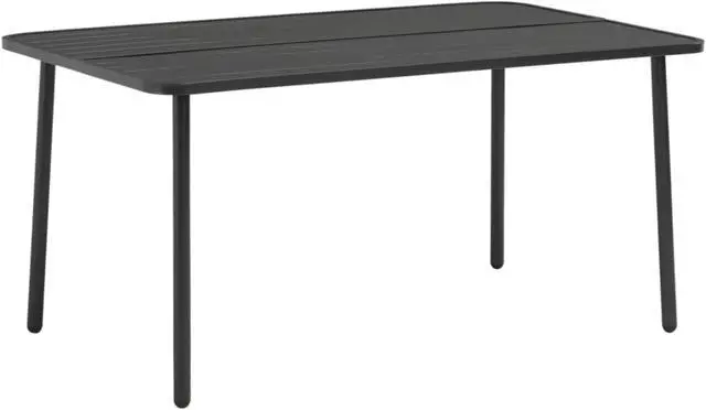 Alt view image 9 of 13 - vidaXL Patio Table Outdoor Dining Table Garden for Balcony Steel Dark Gray
