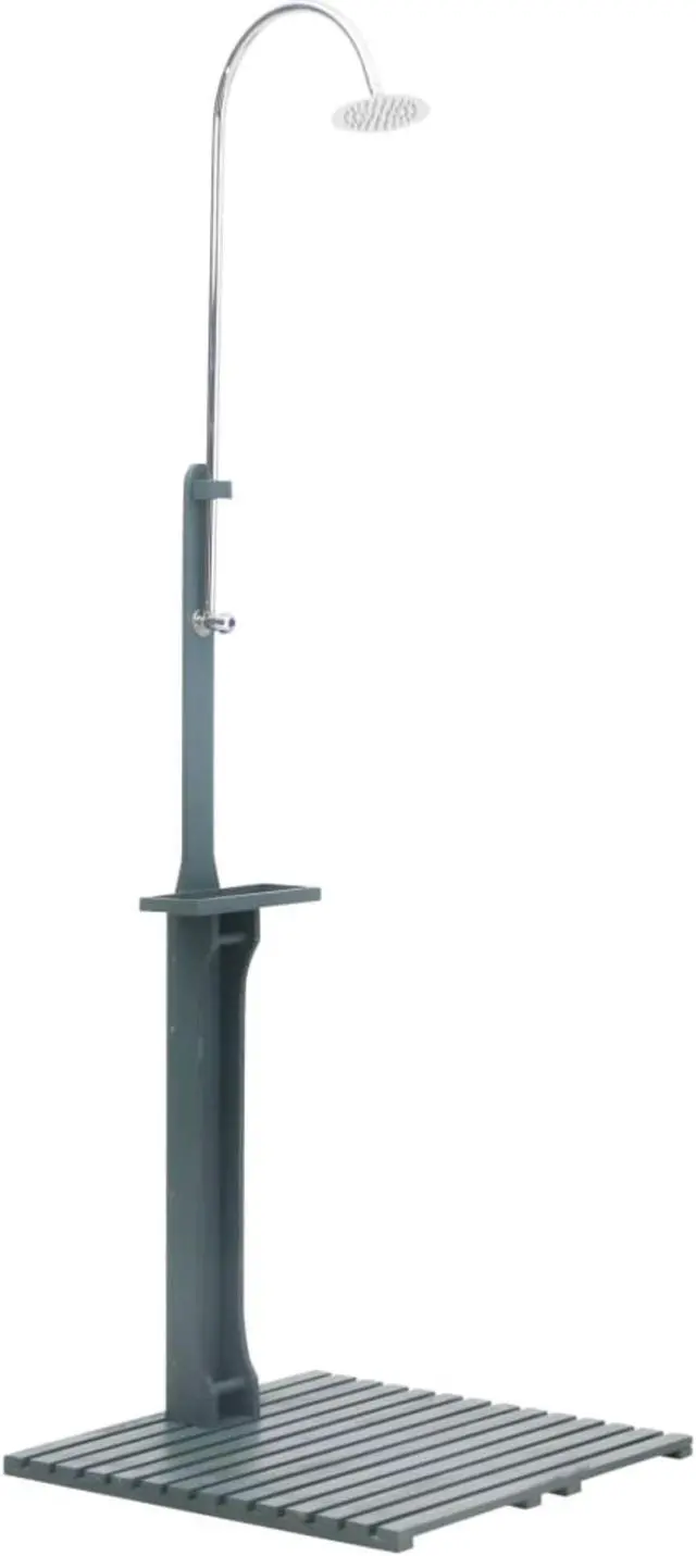 Alt view image 8 of 11 - vidaXL Garden Shower Swimming Pool Shower with Chassis Board Anthracite Wood