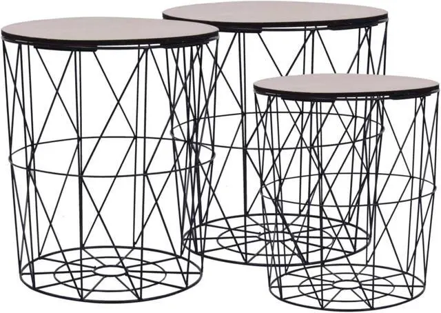 Alt view image 17 of 18 - vidaXL Coffee Table 3 Pcs Round End Sofa Table Living Room Furniture Black