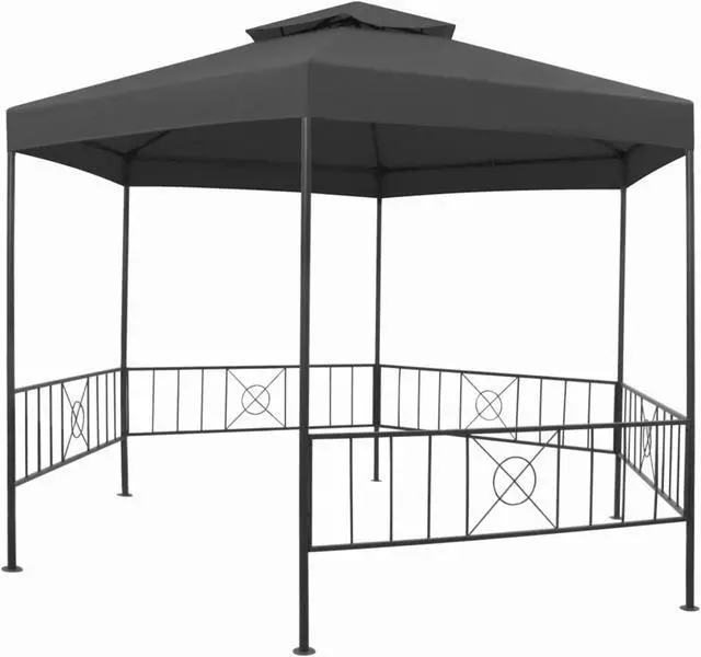 Alt view image 13 of 14 - vidaXL Gazebo Canopy Tent Patio Pavilion Wedding Party Tent for Beach Anthracite