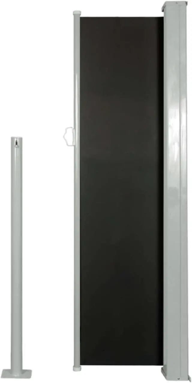 Alt view image 9 of 15 - vidaXL Retractable Side Awning 47.2"x118.1" Black Privacy Screen Shade Blind
