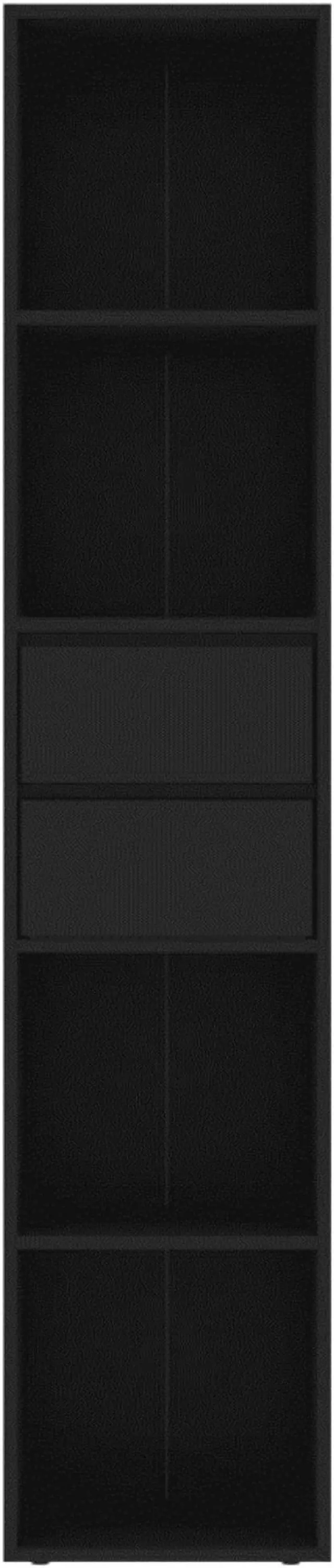 Alt view image 11 of 16 - vidaXL Book Cabinet Black Engineered Wood Bookcase Book Shelf Rack Organizer