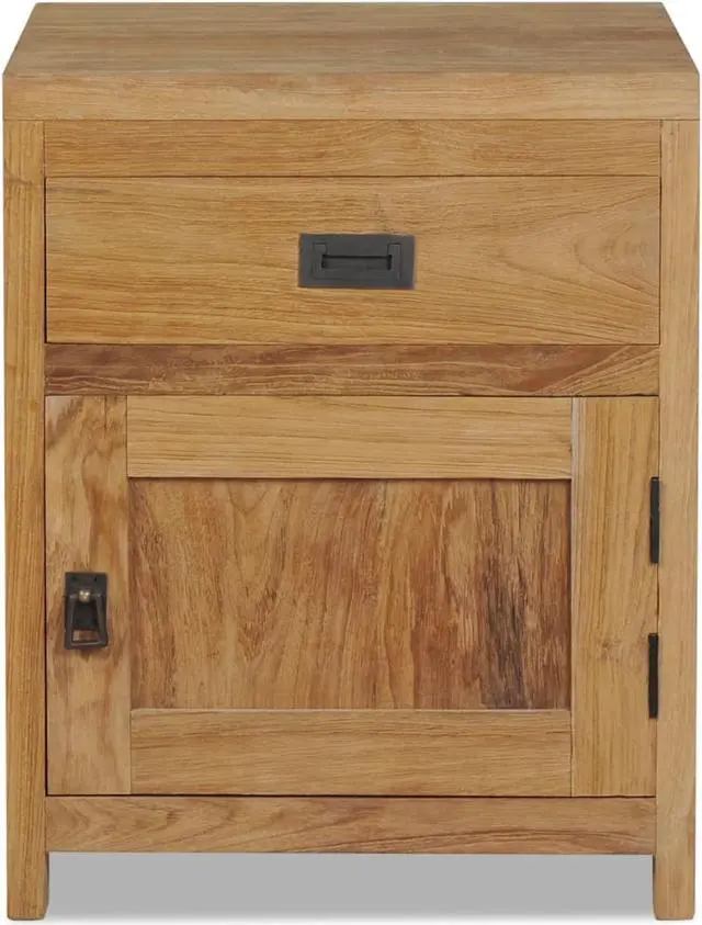 Alt view image 5 of 14 - vidaXL Bedside Cabinet Solid Teak 15.7"x11.8"x19.7"