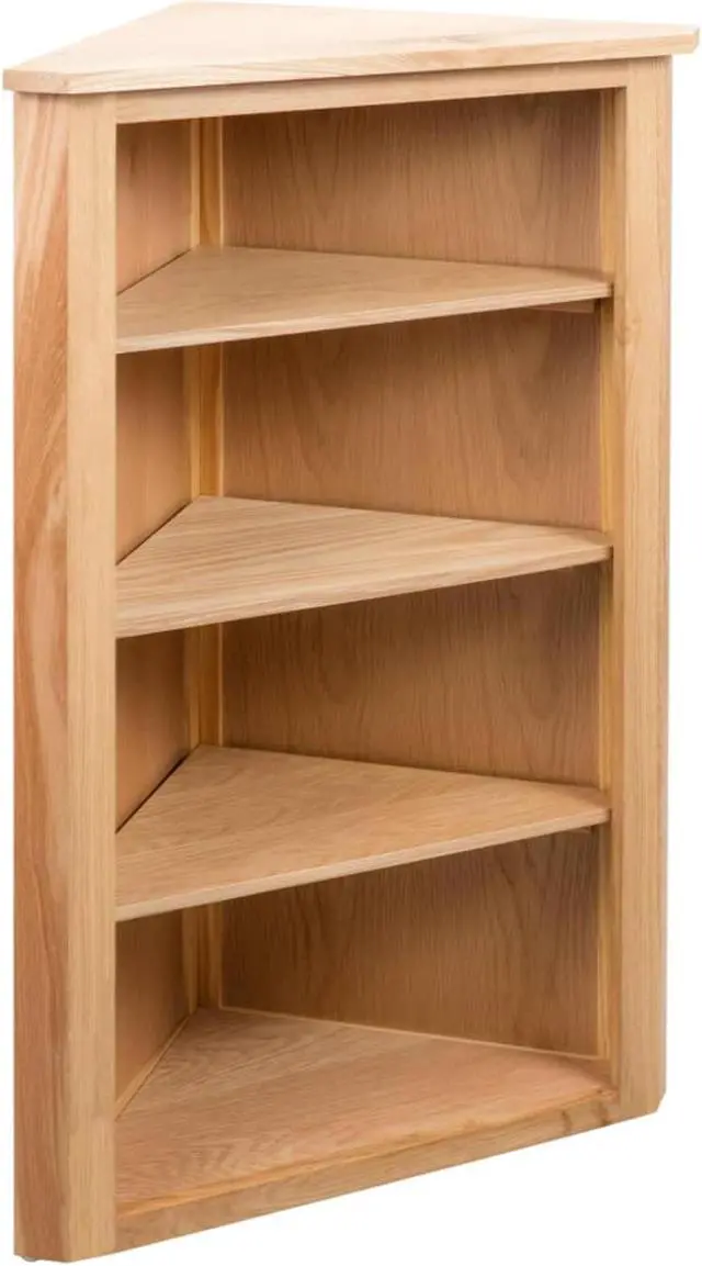 Alt view image 9 of 16 - vidaXL Solid Oak Wood Corner Shelf Space Saving Storage 23.2" Hallway Shelf