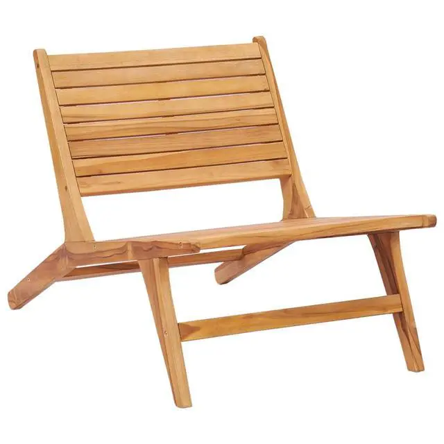 Alt view image 13 of 13 - vidaXL Patio Chair Patio Chaise Lounge Chair with Footrest Solid Wood Teak