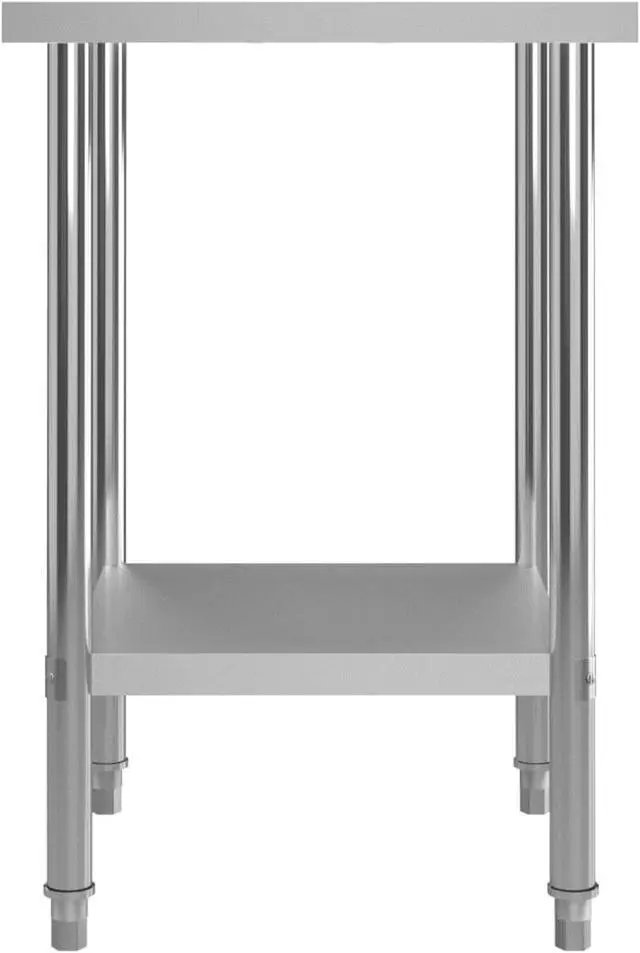 Alt view image 13 of 20 - vidaXL Kitchen Work Table Hotel Prep Work Table with Undershelf Stainless Steel