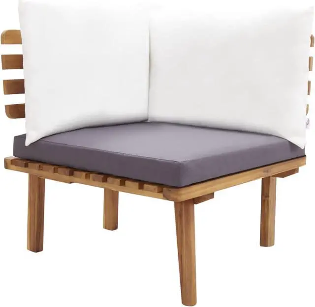 Alt view image 2 of 13 - vidaXL Garden Corner Sofa with Cushions Solid Acacia Wood