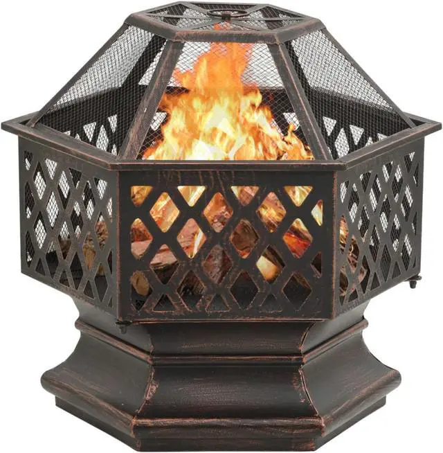 Alt view image 12 of 13 - vidaXL Fire Pit Outdoor Fireplace for Camping Firebowl with Poker XXL Steel