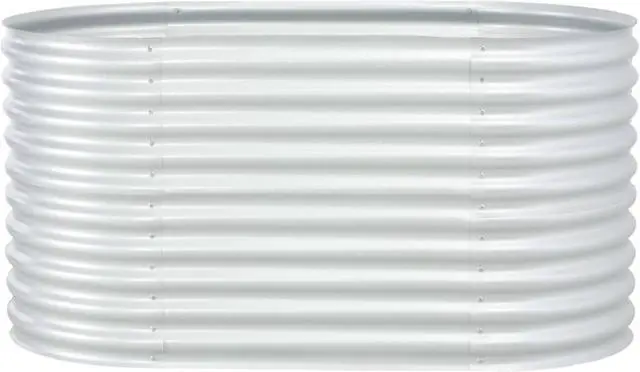 Alt view image 10 of 12 - vidaXL Garden Raised Bed 63"x31.5"x31.9" Galvanized Steel Silver Flower Box