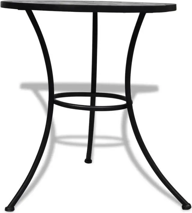 Alt view image 11 of 13 - vidaXL Table Outdoor Side Table Garden Mosaic Table for Balcony Ceramic Black