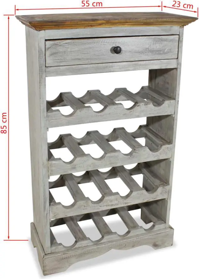 Alt view image 9 of 13 - vidaXL Wine Rack for 12 Bottles Floor Wine Cabinet Holder Solid Reclaimed Wood