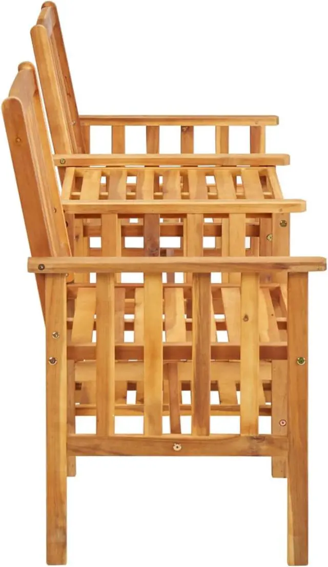 Alt view image 10 of 11 - vidaXL Patio Bistro Set Table and Chairs Conversation Set Solid Acacia Wood