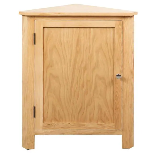 Alt view image 20 of 20 - vidaXL Solid Oak Wood Corner Cabinet Space Saving Storage 23.2" Hallway Shelf