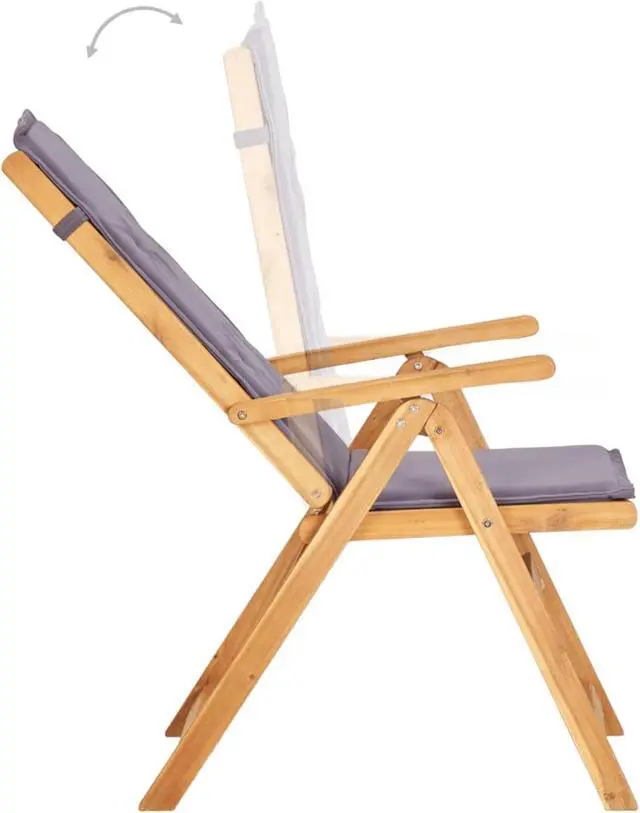 Alt view image 14 of 15 - vidaXL Outdoor Recliner Chairs 2 Pcs Reclining Chair Brown Solid Wood Acacia