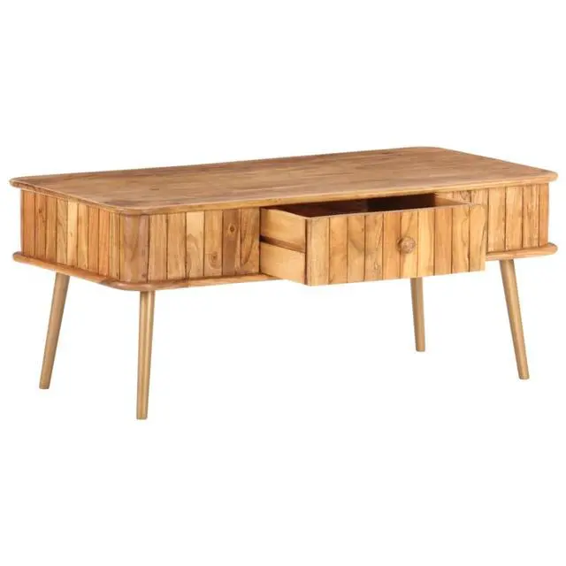 Alt view image 2 of 14 - vidaXL Coffee Table 39.4"x19.7"x15.7" Solid Acacia Wood