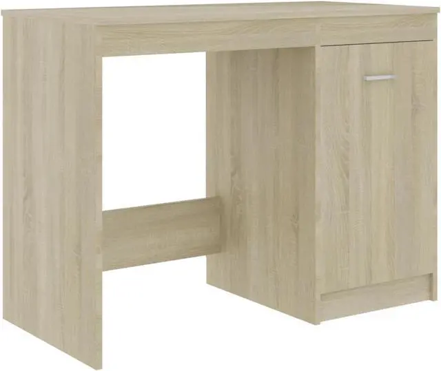 Alt view image 12 of 13 - vidaXL Desk Computer Desk Home Office Desk Shelves Sonoma Oak Engineered Wood