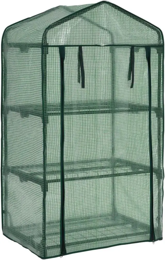 Alt view image 4 of 5 - vidaXL 3-Tier Mini Greenhouse 27.2"x19.3"x49.2"
