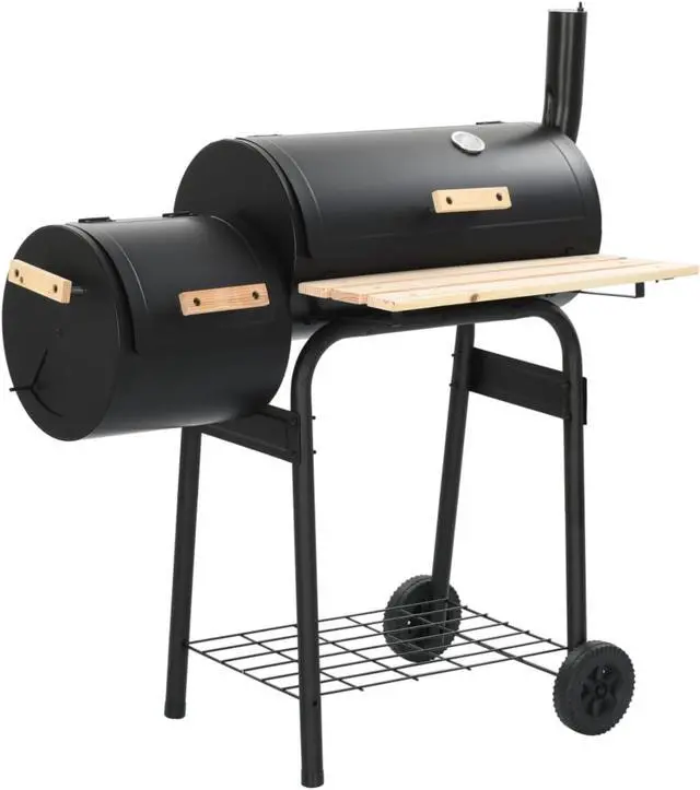 Alt view image 8 of 11 - vidaXL Charcoal Barbecue Smoker Charcoal Grill BBQ Grill for Camping Picnic