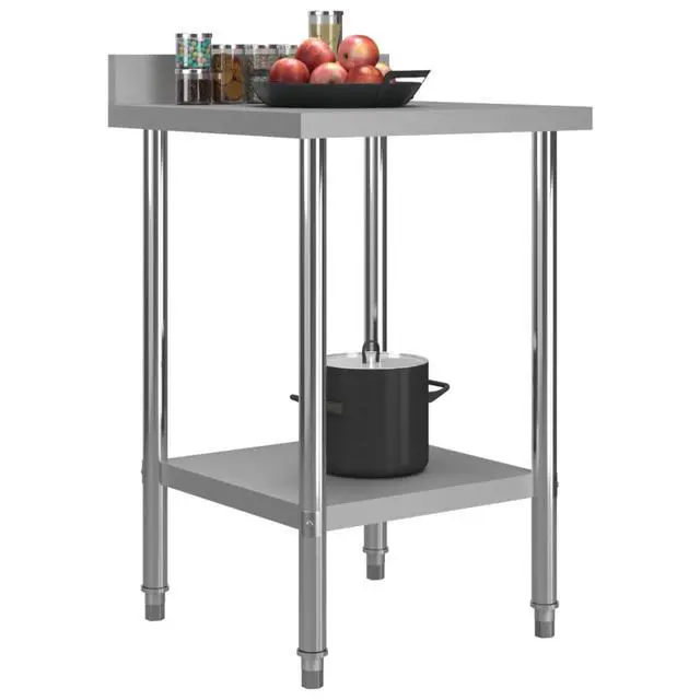 Alt view image 12 of 14 - vidaXL Work Table Stainless Steel Table for Restaurant Home and Hotel Commercia