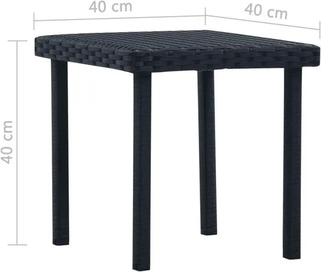 Alt view image 8 of 10 - vidaXL Patio Table Outdoor Side Table PE Rattan Patio Garden Furniture Black