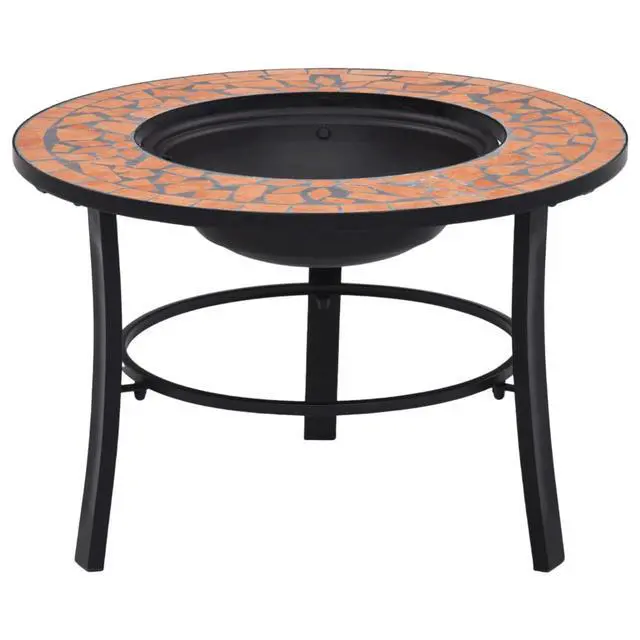 Alt view image 12 of 20 - vidaXL Fire Pit Fireplace Camping Picnic Firebowl Outdoor Terracotta Ceramic