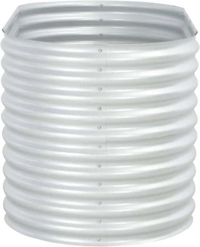 Alt view image 9 of 12 - vidaXL Garden Raised Bed 63"x31.5"x31.9" Galvanized Steel Silver Flower Box